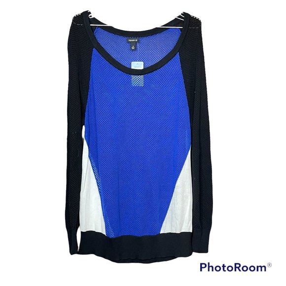 NWT Torrid Woman’s Plus Size Mesh Colorblock Sweater Size 2XL - Picture 2 of 7